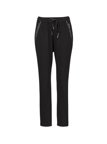 GOLDNER Kurzgröße:  Stoffhose Elegante Joggpants SARA, hoher Bund in schwarz