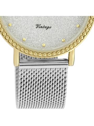 Oozoo Analog-Armbanduhr Oozoo Vintage Series silber mittel (ca. 34mm)