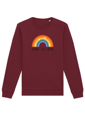 wat? Apparel Sweatshirt Love is love in Weinrot