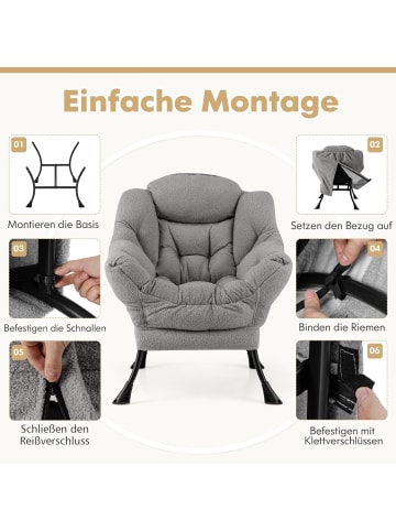 COSTWAY Relaxsessel gepolstert in Grau