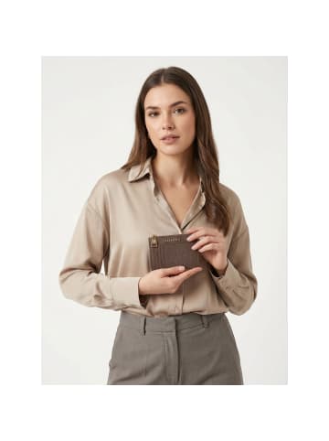 Lazarotti Bologna Leather Schlüsseletui Cardholder Leder 11,5 cm mit Air Tag Fach in taupe