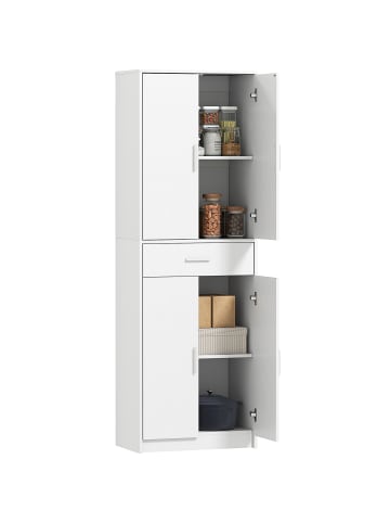 HOMCOM Küchenschrank-60L x 35B x 180H cm-Weiß