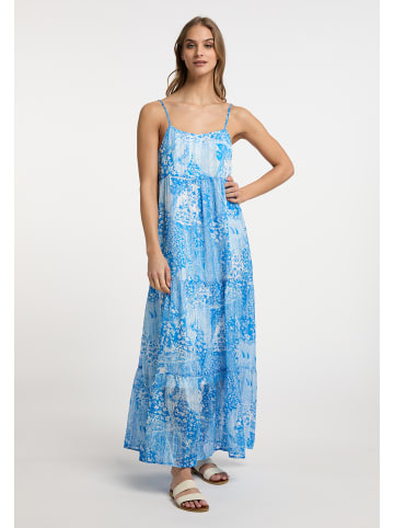 IZIA Damen Maxikleid in Blau Weiss