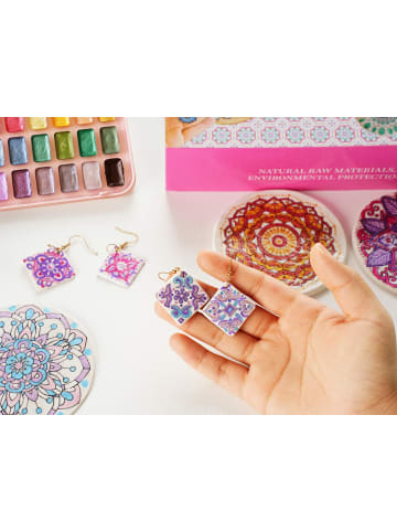 ARTNANAS Mandala Kreativset – 400g Ton, 24 Farben, Werkzeuge & Zeichenvorlagen