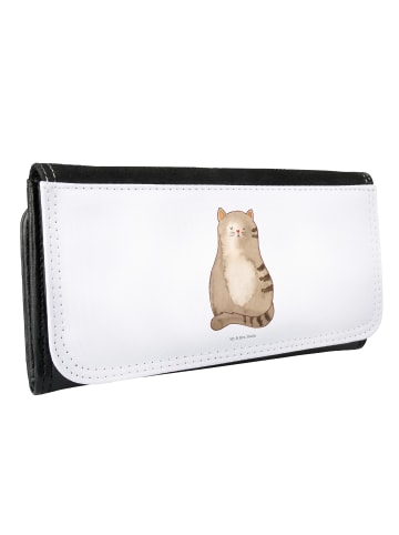 Mr. & Mrs. Panda Portemonnaie für Damen Katze Sitzen ohne Spruch in Weiß