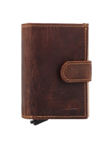 Greenburry Vintage Geldbörse RFID Schutz Leder 8 cm in brown