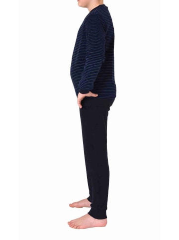 NORMANN langarm Frottee Schlafanzug Pyjama Bündchen - 77720 in blau