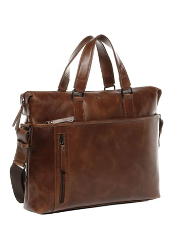 BACCINI Leder-Laptoptasche 15" echt Leder Aktentasche 15 Zoll Laptop-Hülle braun in braun