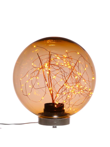 MARELIDA LED Kugel mit Drahtlichterkette stehend für Außen D: 25cm in orange