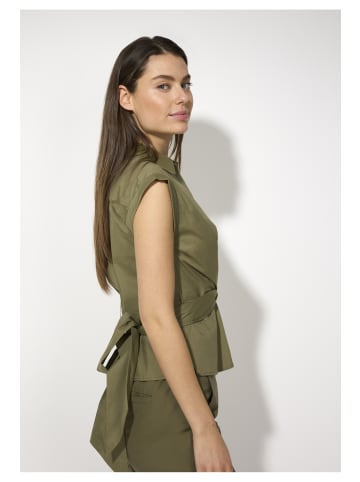 More & More Schleifenbluse in tundra olive