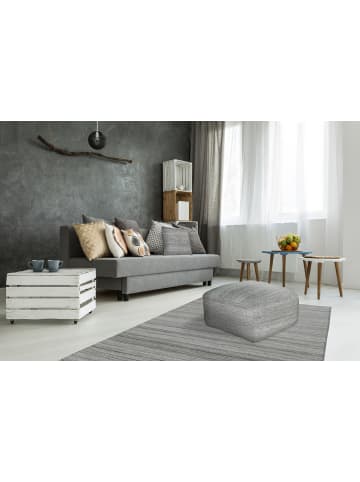 Kayoom Sitzkissen Phoenix Pouf 45cm x 45cm x 46cm in grau - multi