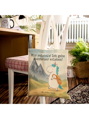 Mr. & Mrs. Panda Tasche Einhorn Bergsteiger Design mit Spruch in Weiß