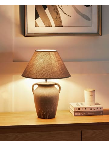 Beliani Tischleuchten AGEFET in Grau/Beige - (W) 35 x (H) 49 x (L) 35 cm