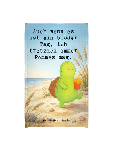 Mr. & Mrs. Panda Handtuch Schildkröte Pommes Design mit Spruch in Weiß