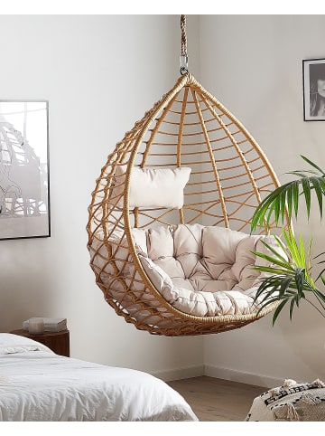 Beliani Hängesessel ARSITA in Braun/Beige - (W) 92 x (H) 121 x (L) 70 cm