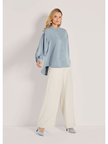 MADELEINE Elegante Bluse mit Rundhals in rauchblau