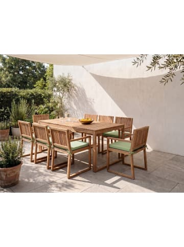Beliani 17-tlg Gartentisch Set SASSARI PREMIUM in Braun/Grün