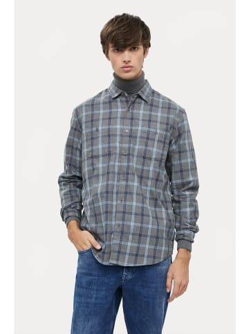 Finn Flare Langarmhemd Karo in grey