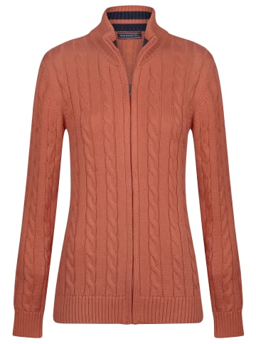 Felix Hardy Grobstrick Zopfmuster Langarm Strickjacke in Lachsrosa