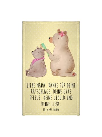 Mr. & Mrs. Panda Handtuch Bär Kind mit Spruch in Gelb Pastell