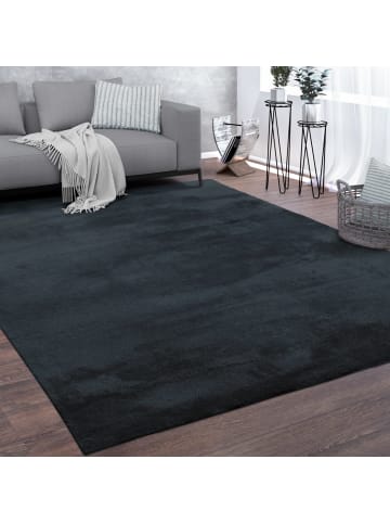 KADIMA DESIGN Teppich Kurzflor waschbar Unifarben Wohnzimmer in Marineblau