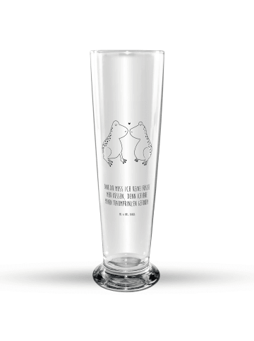 Mr. & Mrs. Panda Bierglas Frosch Liebe mit Spruch in Transparent