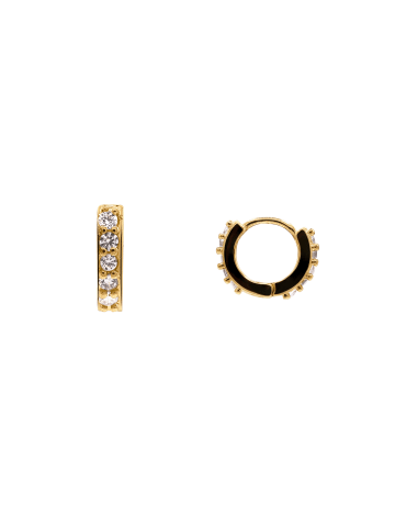 Steel_Art 3er Set Creolen Celestine goldfarben in goldfarben