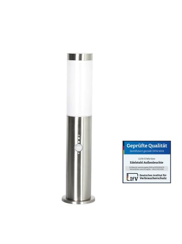 Licht-Erlebnisse Wegeleuchte (B)7.5 x (L)7.5 x (H)50.5 cm in Silber WeißSilber Weiß