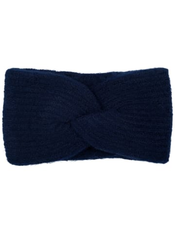 styleBREAKER Strick Stirnband mit Perlrippen Muster und Knoten in Dunkelblau