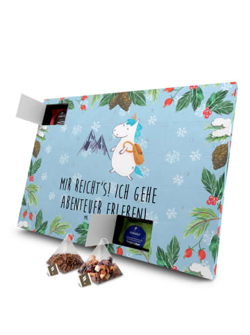 Mr. & Mrs. Panda Tee Adventskalender Einhorn Bergsteiger mit Spruch in Eisblau