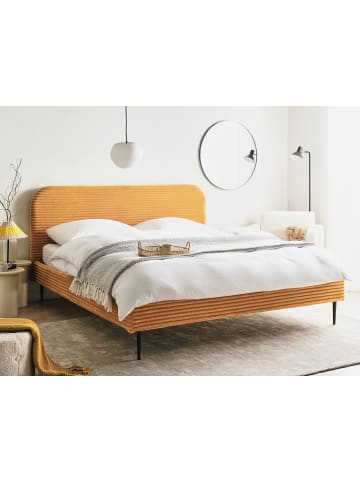 Beliani 2-tlg Doppelbett FLAYAT in Orange/Schwarz