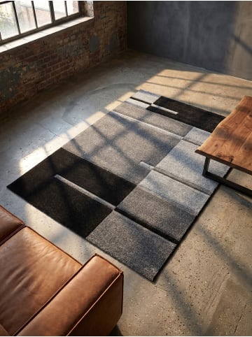 KADIMA DESIGN Teppich Kurzflor Waschbar Karo LATEMAR Strapazierfähig OEKO-TEX in Grau