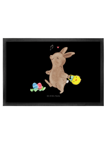 Mr. & Mrs. Panda Fußabtreter Hasen Eier suchen ohne Spruch in Schwarz