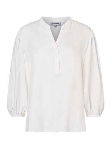 More & More fließende Viskosebluse mit 3/4 Arm in offwhite