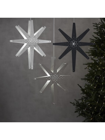 STAR Trading Holzstern Hängeleuchte ,Tall', groß, 70cm, grau-beige