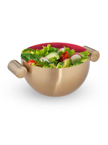 relaxdays 3 x Servierschüssel in Gold/ Rot