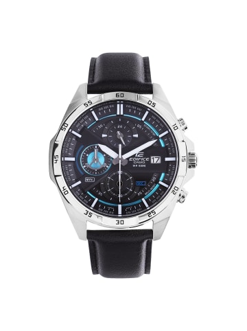 Edifice Leder Chronograph Casio Edifice Silber