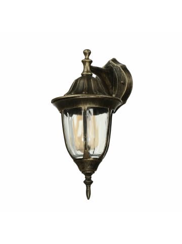 Licht-Erlebnisse Außen Wandlampe (B)16.5 x (H)35 cm in Gold Antik