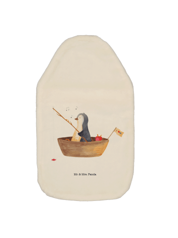 Mr. & Mrs. Panda Wärmflasche Pinguin Angelboot ohne Spruch in Weiß