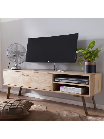 KADIMA DESIGN HiFi Lowboard SIKAR Massivholz Landhaus TV Kommode 145x47x35cm,