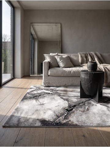 KADIMA DESIGN Kurzflorteppich Abstrakt pflegeleicht Wohnzimmer Schlafzimmer Flur in Grau