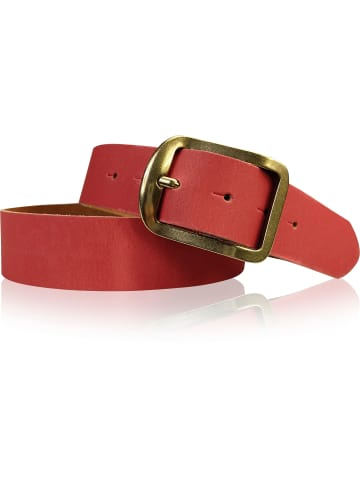 FRONHOFER Ledergürtel Messing in Rot