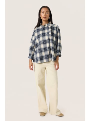 Soaked in Luxury Hemd SLPamala Gerade Passform in Navy Checks