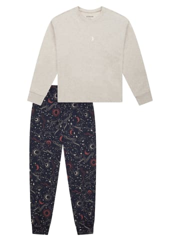 Schiesser Pyjama Family in beige-mel.