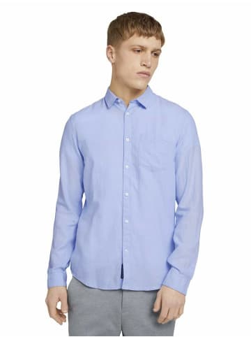 Tom Tailor Knopfleisten Langarmshirt für Herren in hell-blau