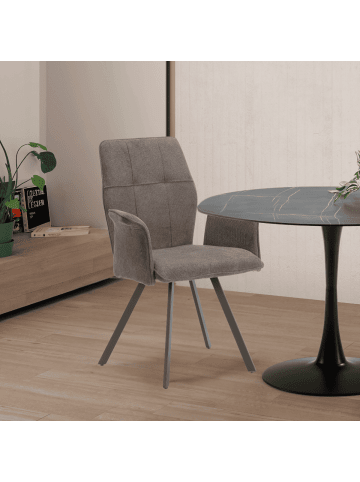 CALICOSY 2er-Set Sessel MERY in Dunkelgrau - (W) 62 x (H) 47 x (L) 60 cm
