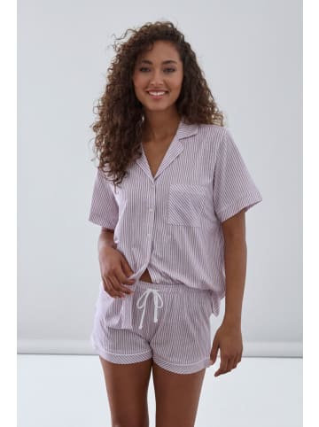 s.Oliver Pyjamashorts in bordeaux-gestreift