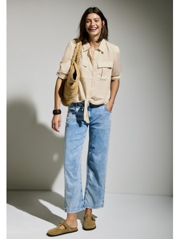 Cecil Bluse mit Knoten am Saum in Beige