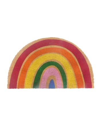 relaxdays Kokosfußmatte "Regenbogen" in Bunt - 80 x 50 cm