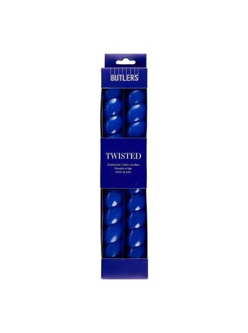Butlers Butlers Stabkerze TWISTED 2er-Set in Blau